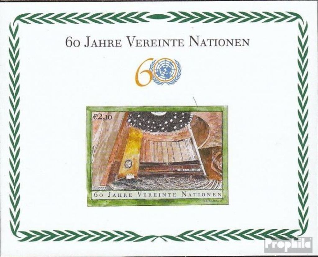 Briefmarken UNO - Wien 2005 Mi Block19 (kompl.Ausg.) postfrisch 60 Jahre UNO