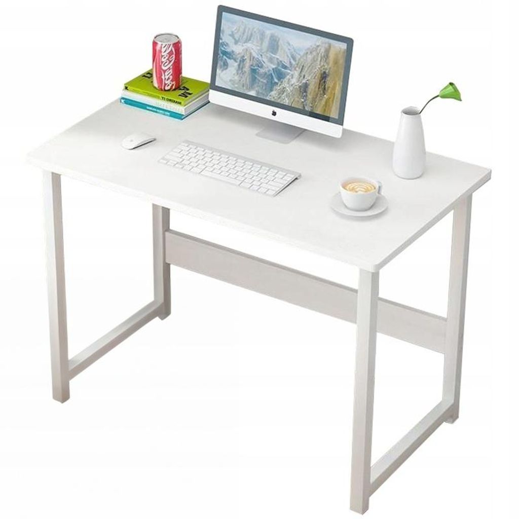 Scrivania bianca in stile loft scandinavo, pratica e Immagine del prodotto 
