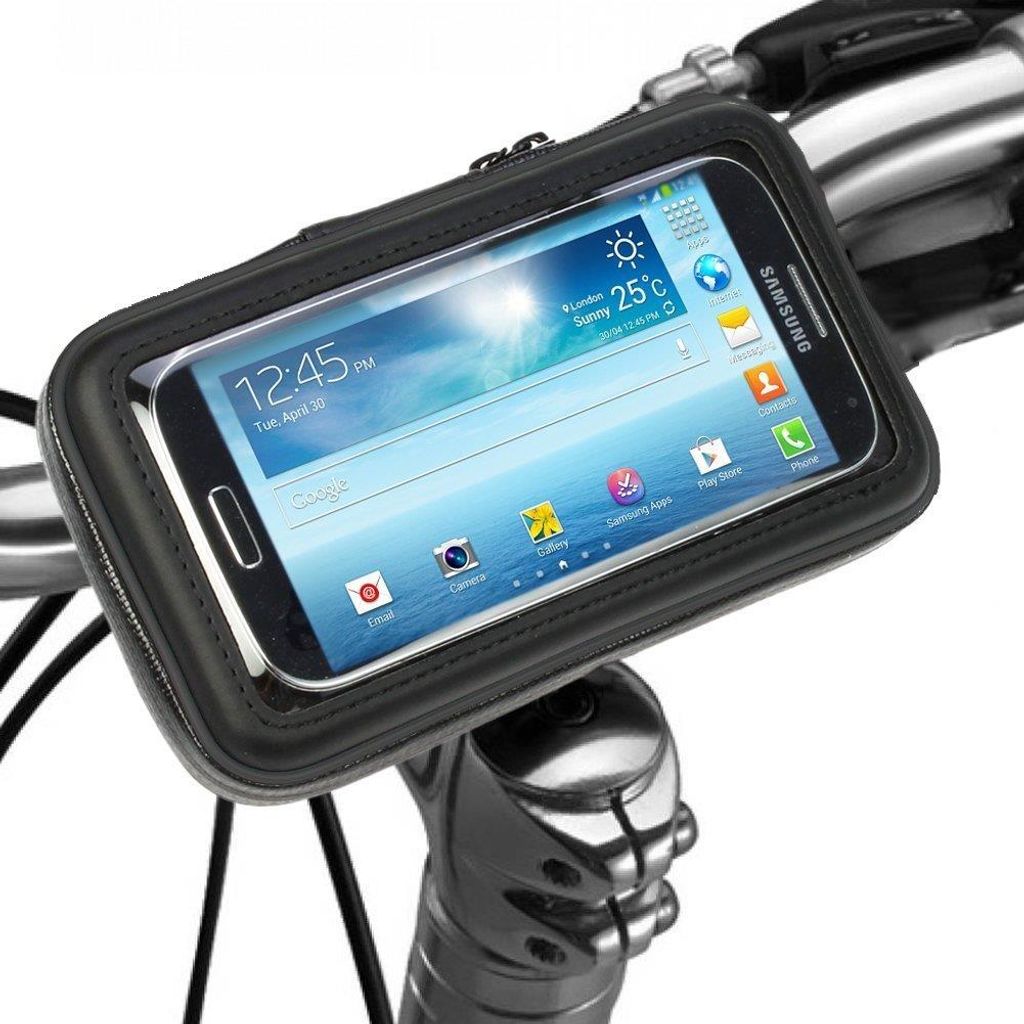 Universal Fahrrad Halterung Apple iPhone 6 Plus / Samsung Galaxy Note 4 mit Kugelgelenk 360 Grad drehbar für alle Lenker