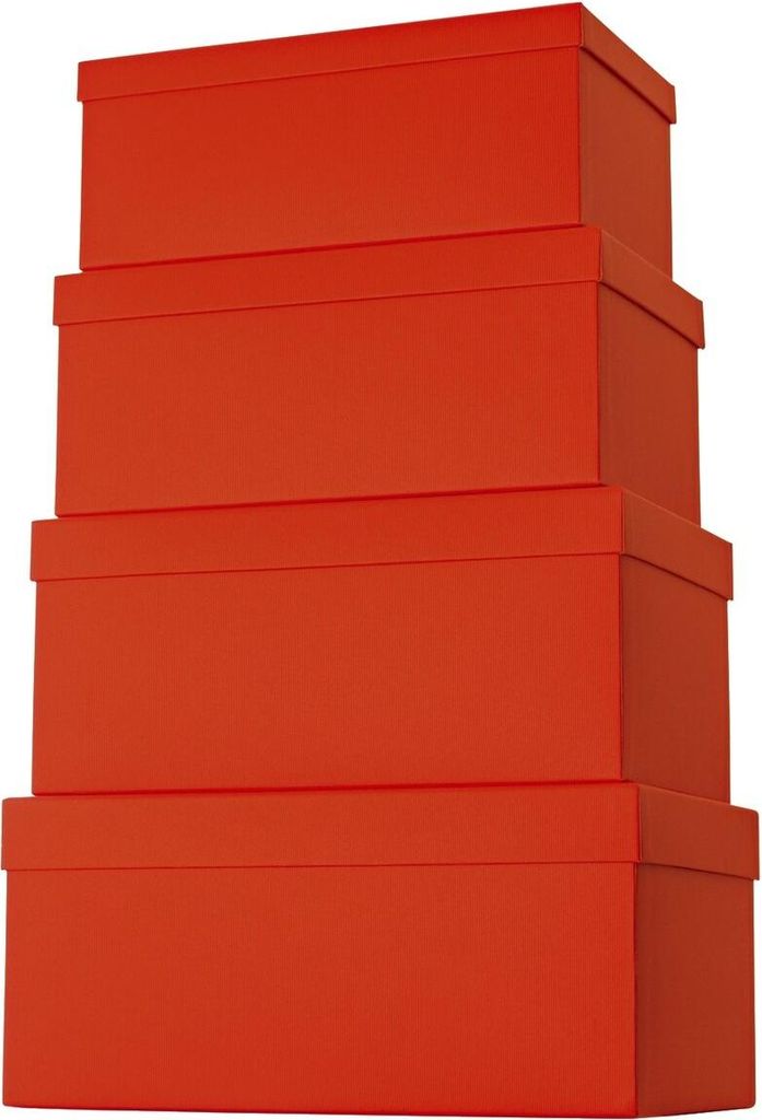 Stewo 52 7843 20 Geschenkkarton - 4 tlg., hoch, rot Produktbild 