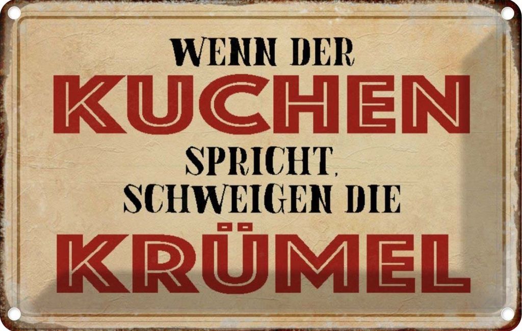 vianmo Blechschild 20x30 cm wenn Kuchen spricht schweigen Küche Kochen Essen