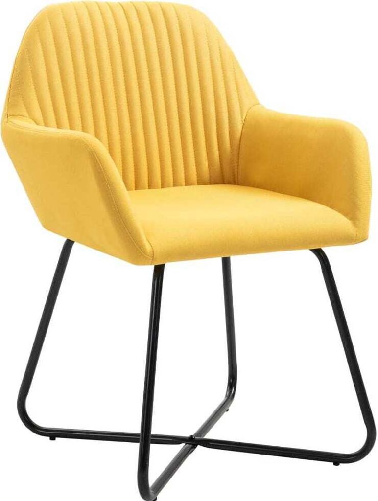 Möbel Esszimmerstühle 6er Sets, Küchenstühle - multifunktional& Moderne - Gelb Stoff - Wohnzimmerstuhl CLORIS5335402