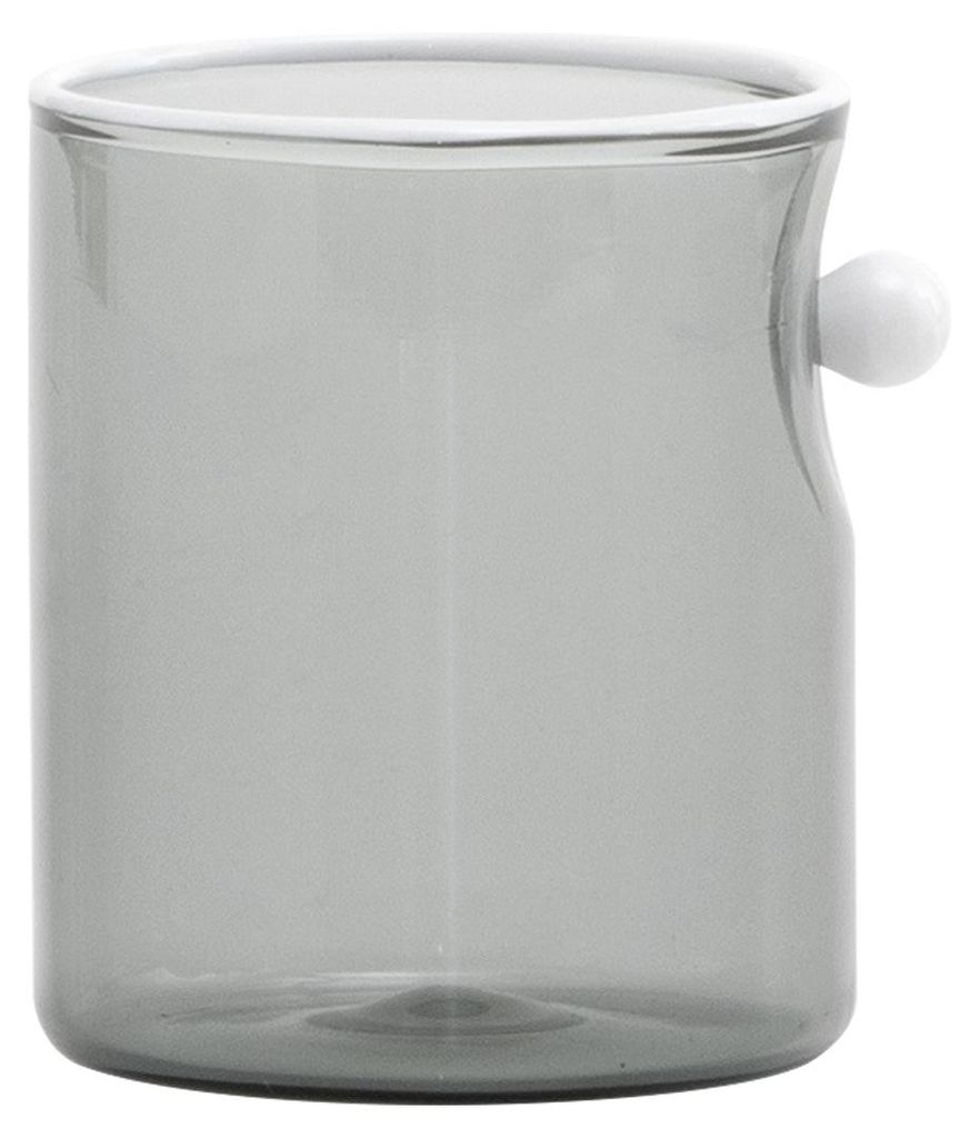 Zafferano Trinkgläser-Set, 4-teilig, Austernkollektion, mundgeblasenes Borosilikatglas mit opaken Perlmutt-Details, graue Farbe, modernes Design