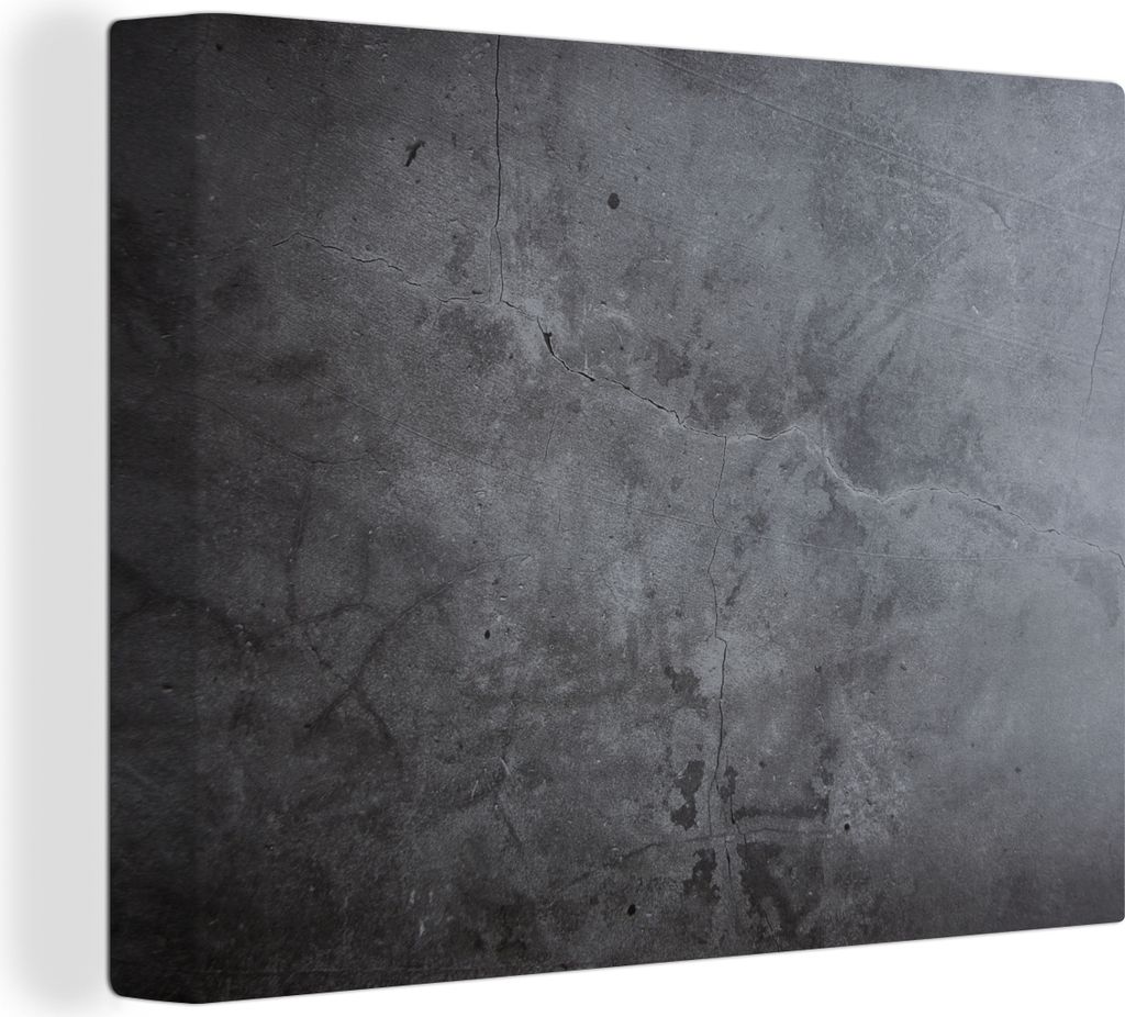 MuchoWow - Leinwandbilder - Industriell - Beton - Grau - Schiefer - Retro, Wandbild, Wanddeko Bilder Wohnzimmer, 80x60 cm