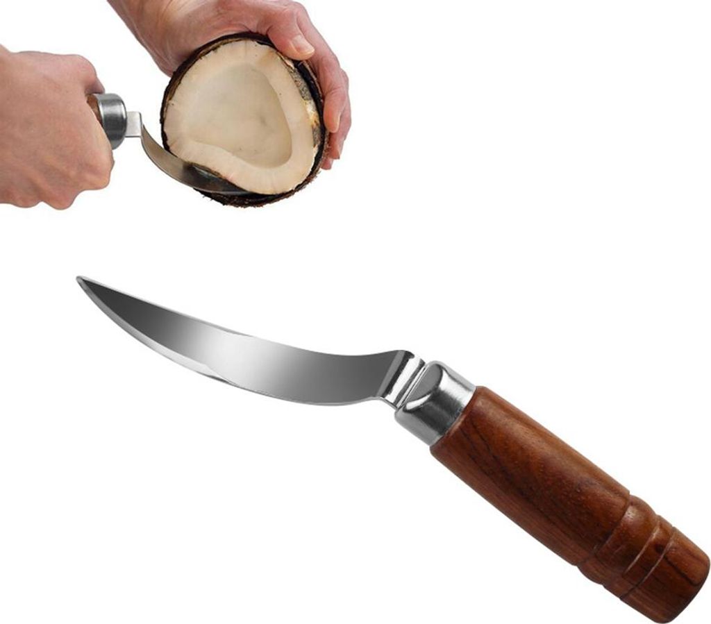Kokosnussöffner aus Edelstahl, Messer, Schalenöffner, Obst-, Gemüse- und Fleischentferner, Küchenwerkzeug