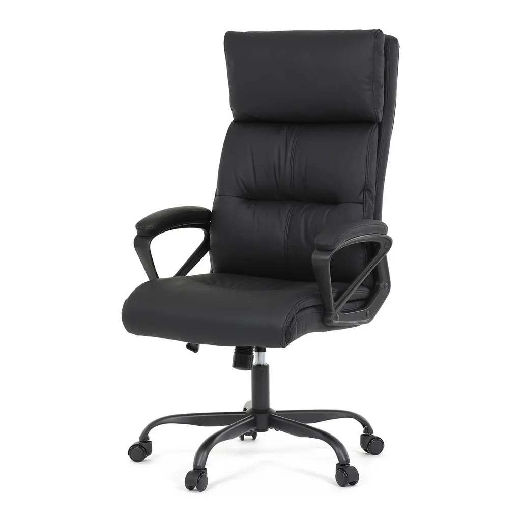 Siège de bureau Autronic KA-Y346 BK : fauteuil pivotant noir robuste