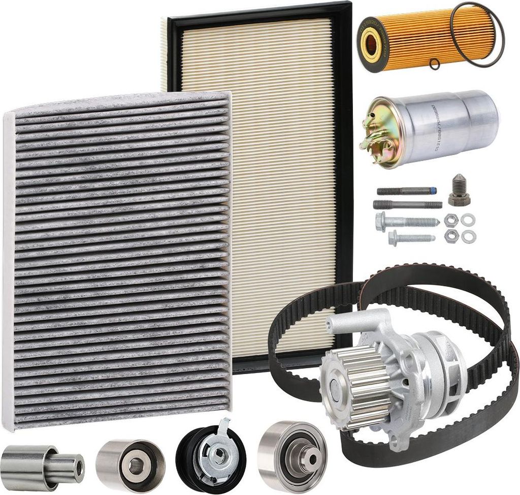 RIDEX Inspektionspaket Filterset für VW Golf IV Schrägheck (1J1) Golf IV Variant (1J5) Bora Limousine (1J2) Bora Variant (1J6) New Beetle Schräg...