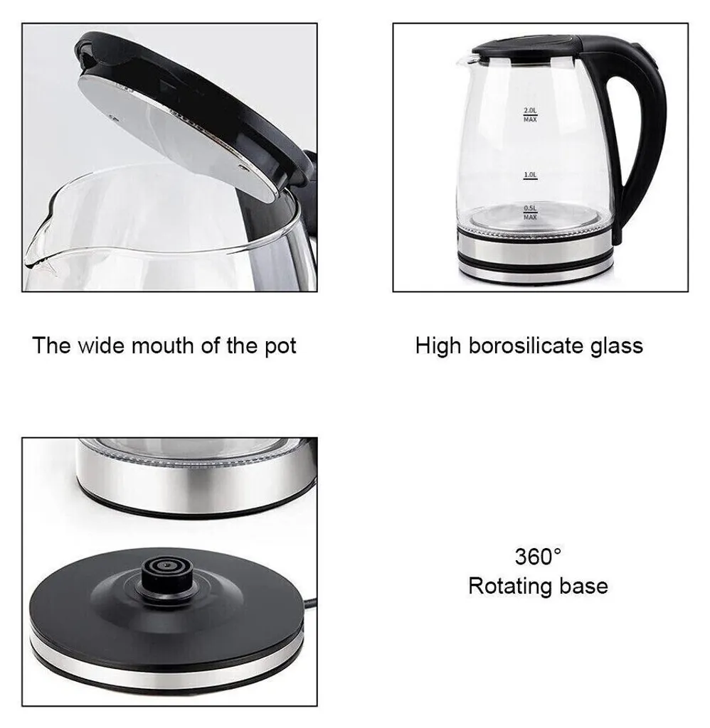Bouilloire Électrique Familiale 2L - Parfaite pour Thé et Café