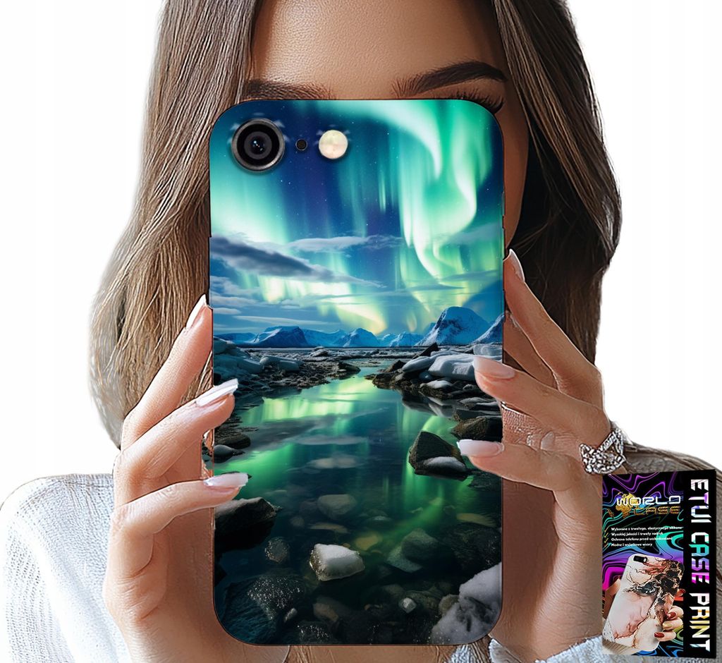 Etui Für Iphone ( 6 Plus ) - Alaska Aurora Borealis Etui + Glas