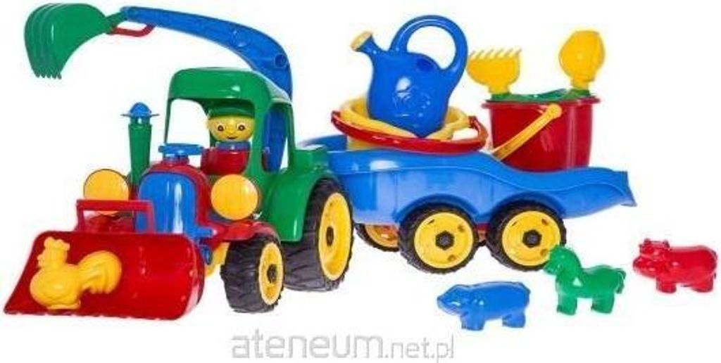 Koparka z przyczepą i kompletem mini 10el