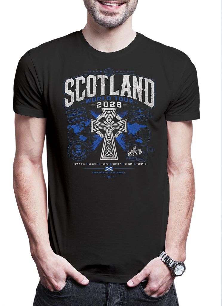 Urban Backwoods Team Scotland, Herren T-Shirt, Farbe: Schwarz, Größe: M
