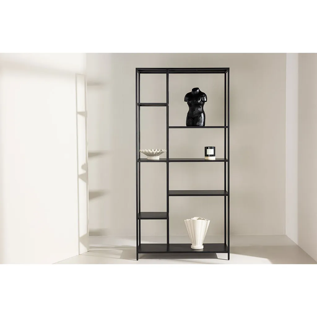 Bibliothèque ElAlto noire 6 étagères - Meuble de rangement robuste 180cm - 4