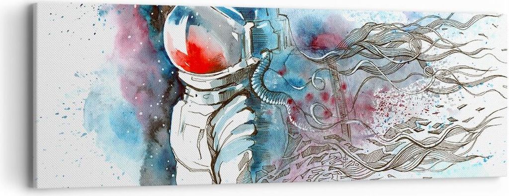 Bild auf Leinwand - Leinwandbild - Astronaut Universum Astronomie Entdecker - 90x30cm - Wand Bild - Wanddeko - Leinwanddruck - Bilder - Kunstdruck ...