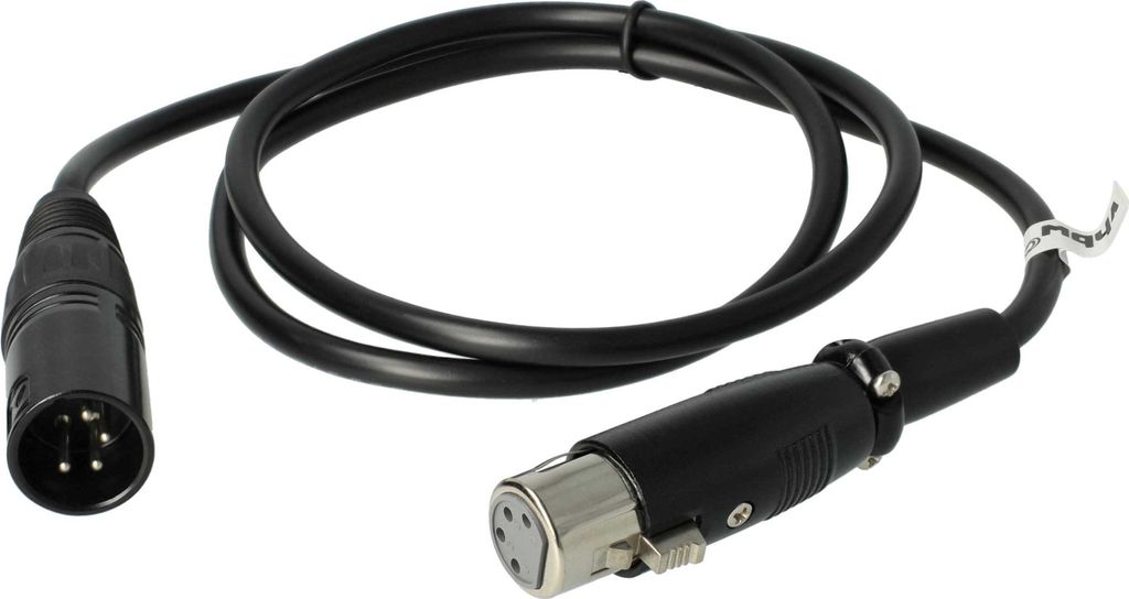 vhbw XLR Verlängerungskabel für diverse Einsatzbereiche - XLR Stecker auf XLR Buchse Adapter, 4-polig, 10,9cm, schwarz
