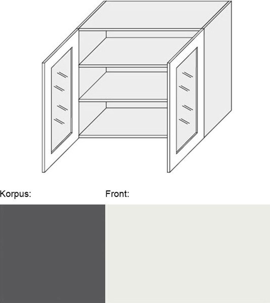 Küchenhängeschrank Brerra 90x32,5x72cm lava / signalweiß Hochglanz lackiert BR-W3S/90