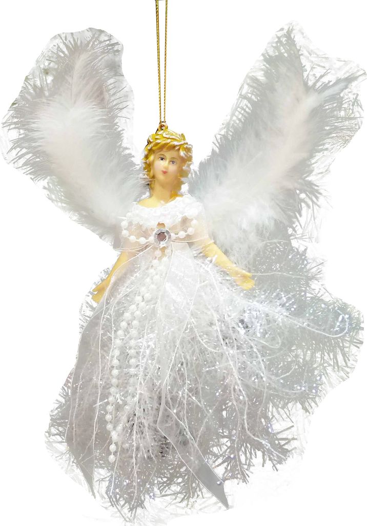 Weihnachten Plüsch Angel Doll Holiday Decoration Geschenk Schöne entzückende weiche Stoff feine Arbeit Weihnachtsverzierung-Weiß