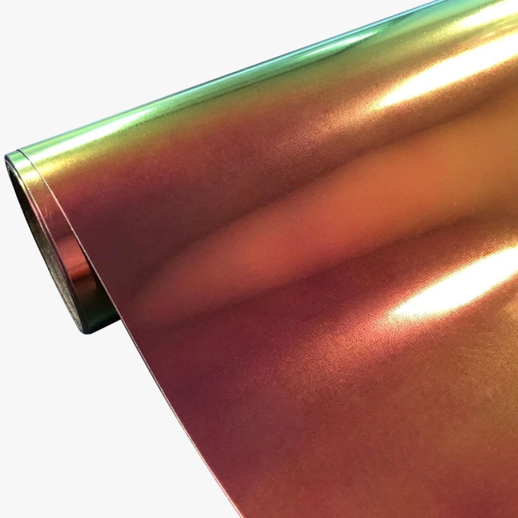 12in x 5ft Regenbogen Laser-Gravierfolie Rolle – Holografische Wärmeübertragungsfolie in Rot für Textilien, einfach zu schneiden und langlebig
