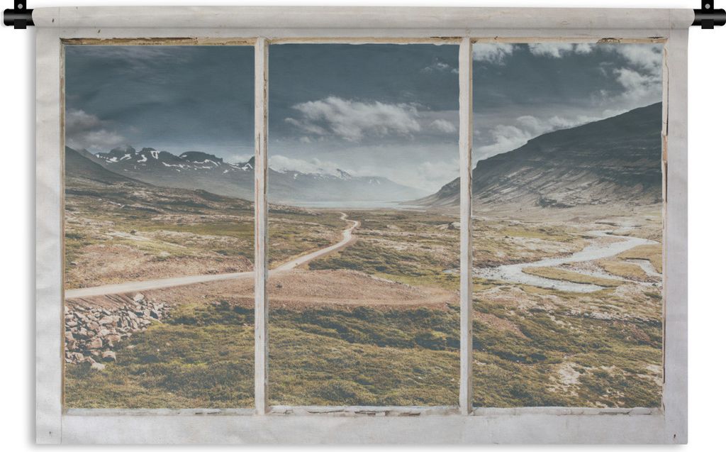 MuchoWow Wandteppich Wandbehang Aussicht - Natur - Weg 60x40 cm Tapisserie Dekoration Wandtuch - Wanddekorationen