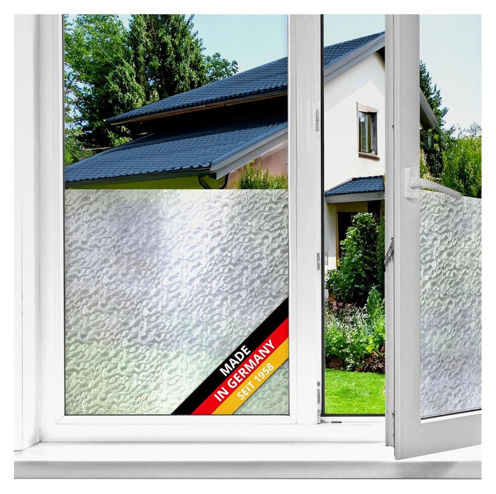 Fensterfolie Snow - 67,5 cm x 1,5 m – statische Sichtschutzfolie mit modernem Muster für Glasflächen – selbsthaftend, blickdicht, dekorativ