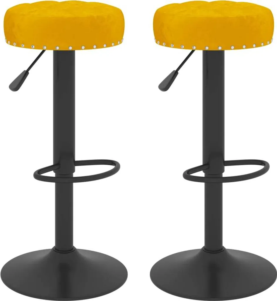 Set 2 Sgabelli Bar Velluto Senape vidaXL | Rotazione 360° | Top Design
