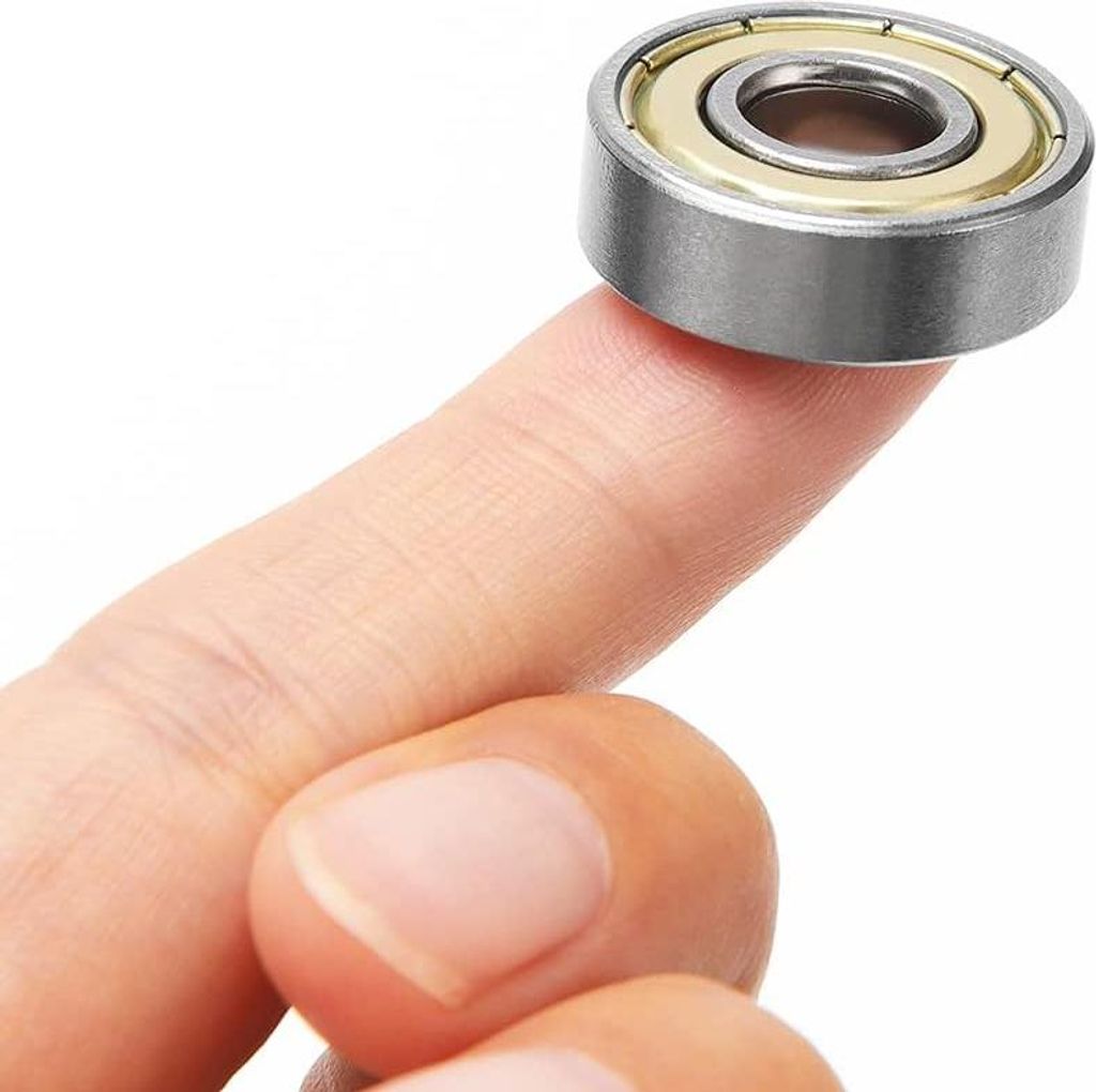 10 STÜCK 608 ZZ Kugellager ABEC-7 Metall Doppelt Geschirmte Miniatur Rillenkugellager (8mm X 22mm X 7mm) für 3D-Drucker Silber