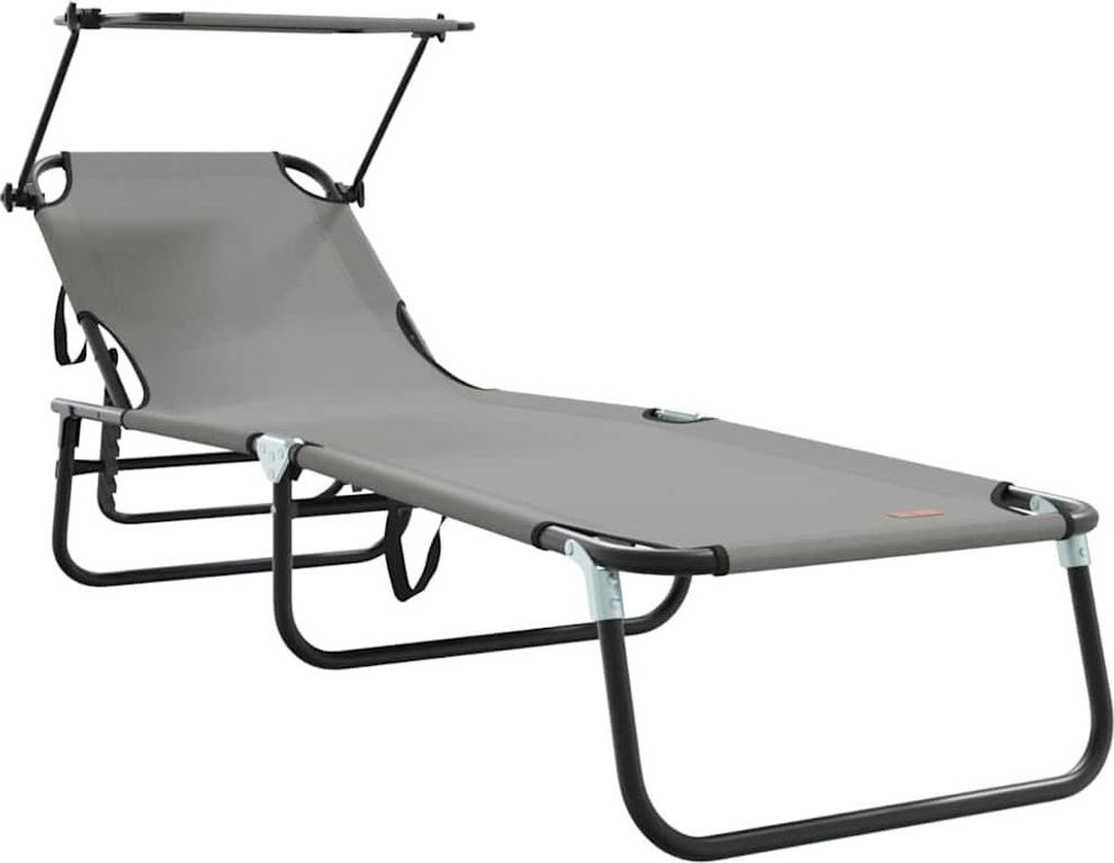 vidaXL Klappbare Sonnenliege Grau 190 x 57 x 81 cm Oxford
