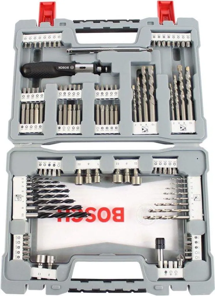 Coffret de mèches métaux HSS Titane 105 pièces et adaptateur mandrin