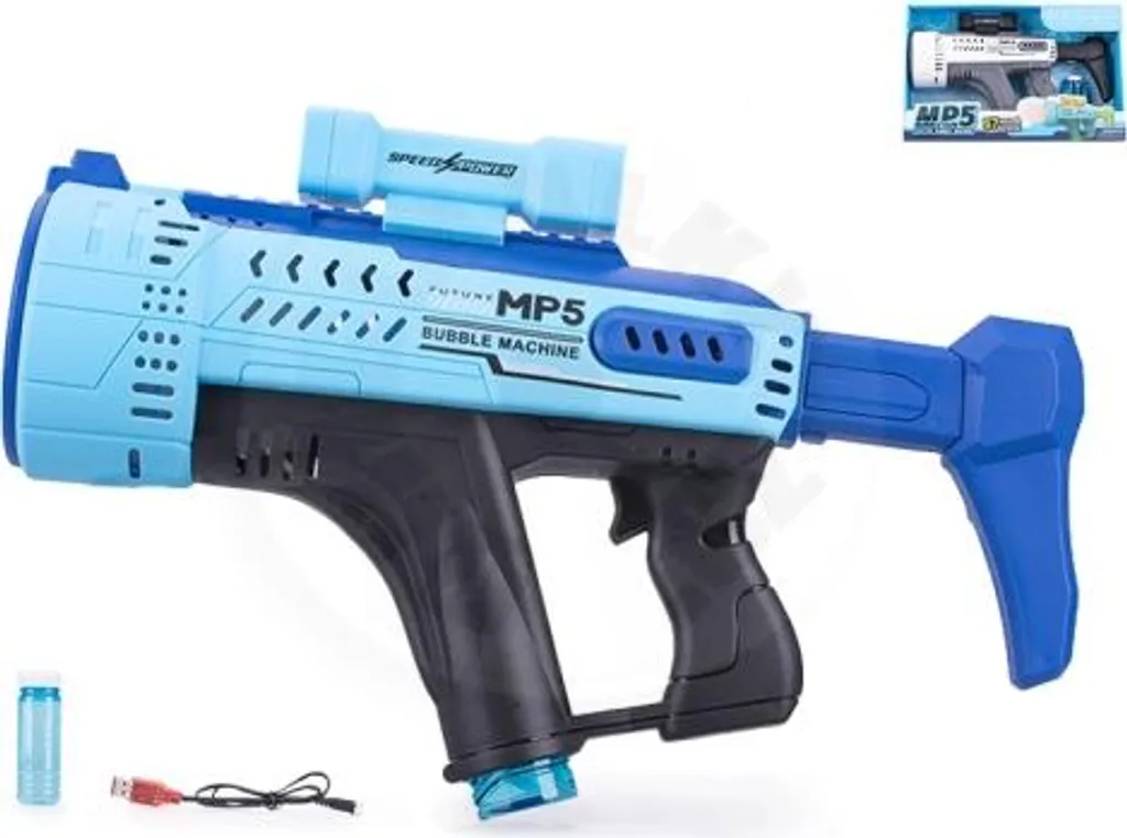 Pistolet à billes électrique fiable 44cm MP5 blanc - Prêt pour le jeu