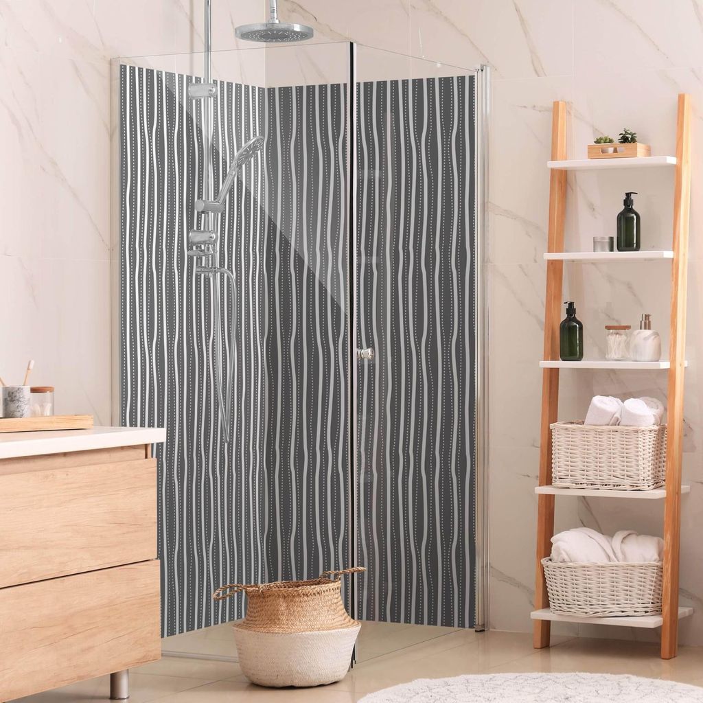 Duschrückwand Natur selbstklebend - 0.35 mm Wandpaneel wasserfest Design schwarz weiss Motiv Badrückwand fugenlos Smart matt 80x190 cm