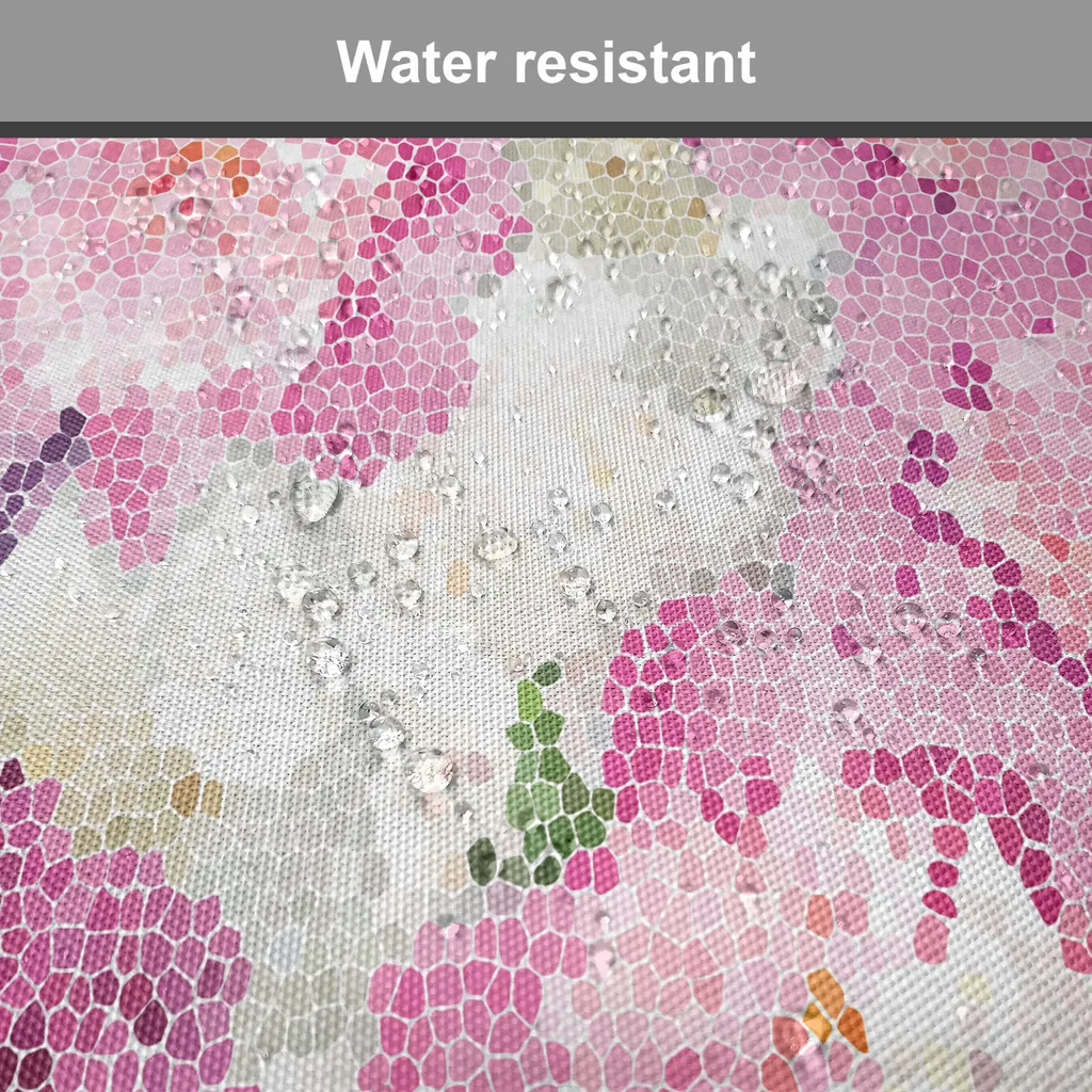 ABAKUHAUS Rivestimento naturale per sedie da sala da pranzo, mosaico con fiori di peonia, cuscino decorativo impermeabile con cinturini per sedie da cucina, 40 cm x 40 cm, confezione da 12, bianco, lilla, rosa - 2