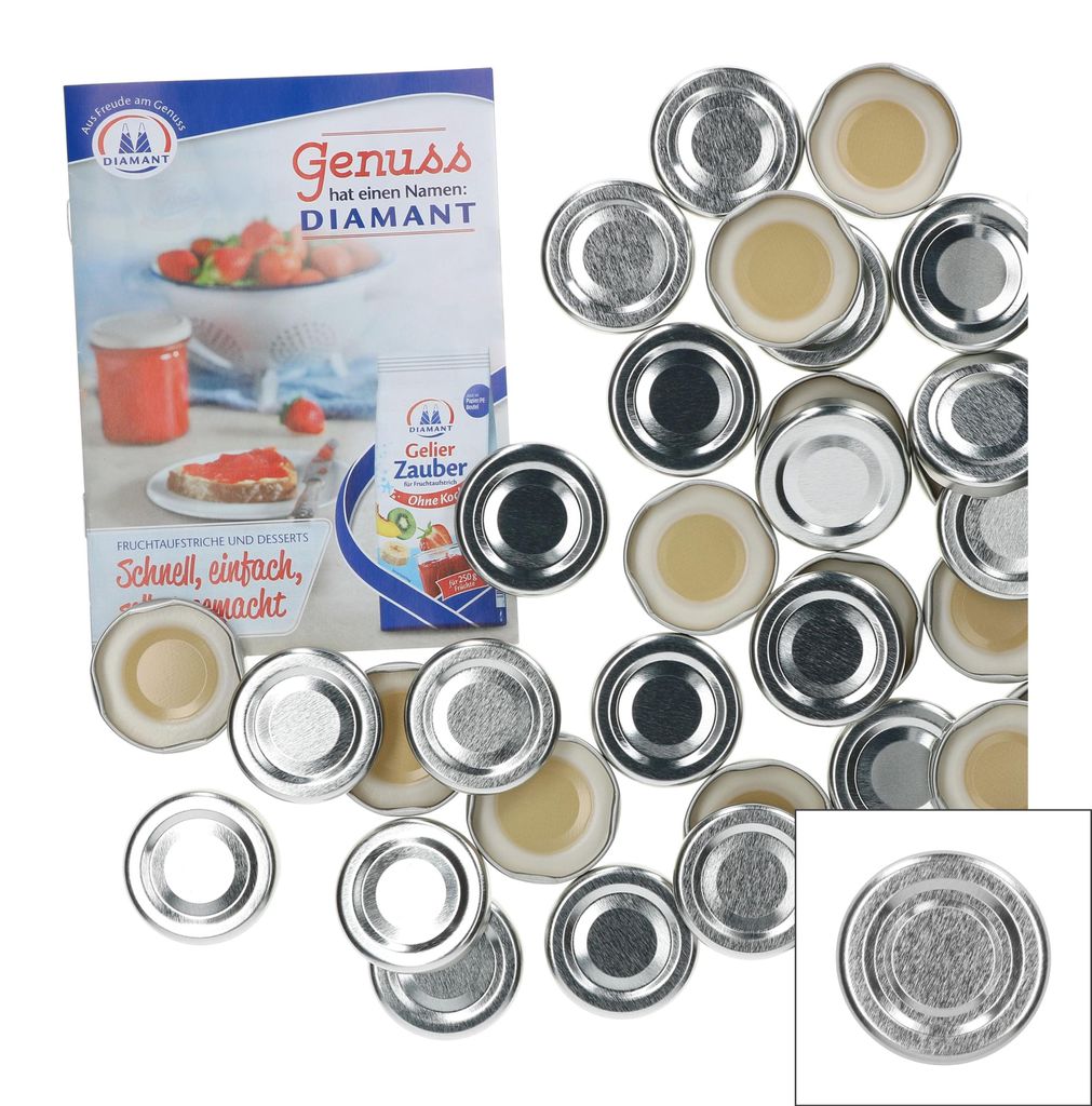 50er Deckelset TO43 silber lackierter Deckel Sturzgläser Produktbild 