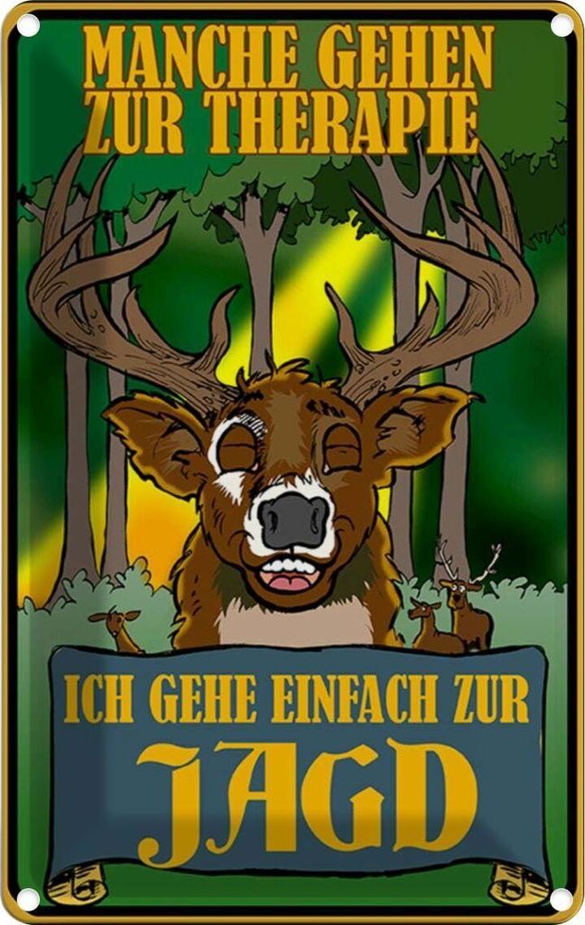 vianmo Blechschild 18x12 cm Jagd ich geh einfach zur Therapie Spruch Zitat