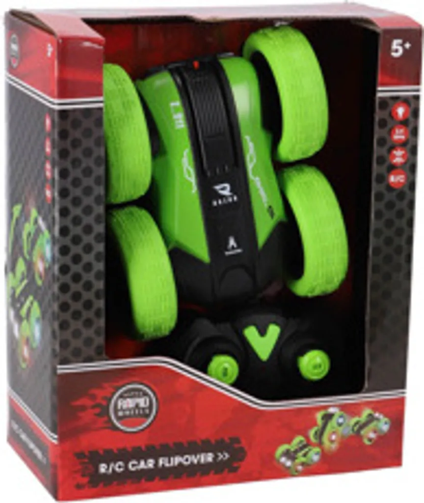 Rapid Wheels Voiture Télécommandée Flipover Verte Cascadeuse Enfant