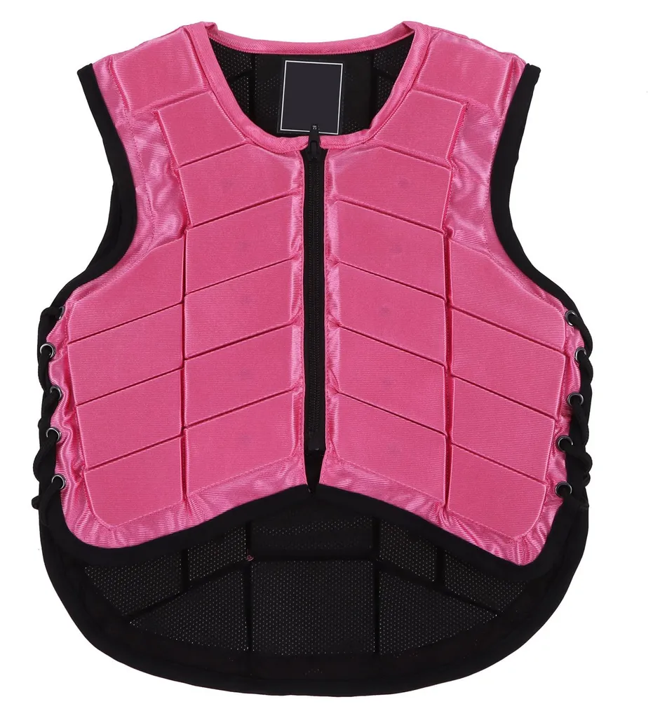 Gilet d'équitation enfant en mousse antichoc veste rose ajustable