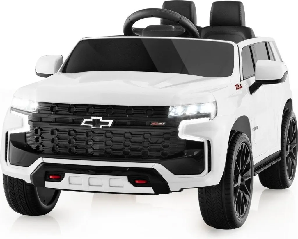 Véhicule Enfant Chevrolet Blanc Électrique - Télécommande 2.4G Musicale