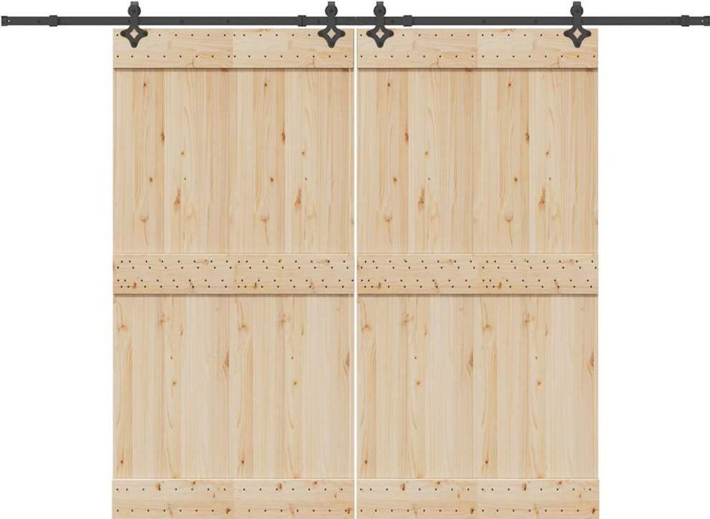 Schiebetürbeschlag-Set 305 cm Stahl Schwarz