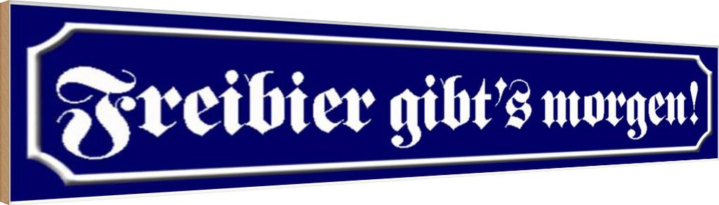 vianmo Holzschild 10x46 cm Freibier gibt ́s morgen Dekoration