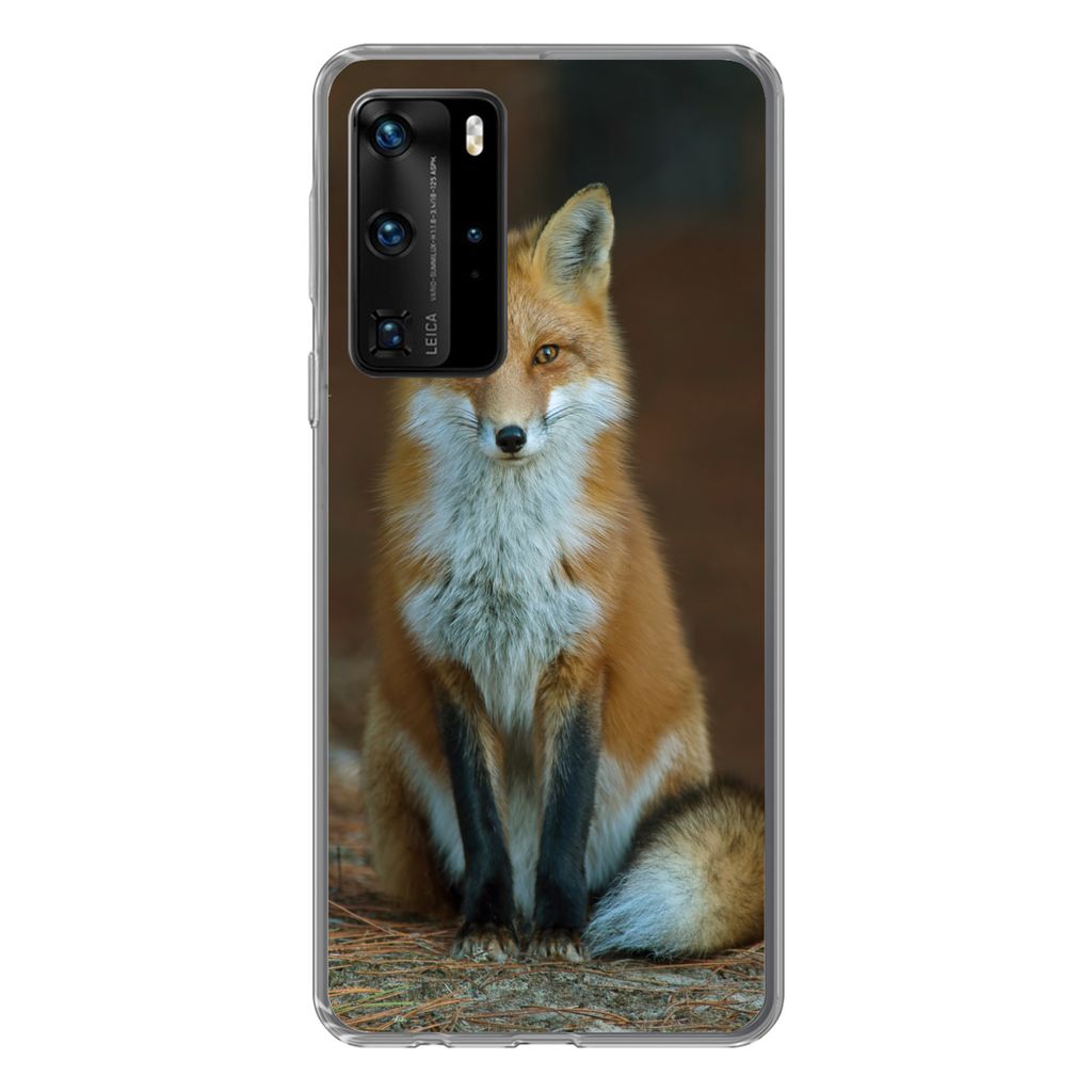 MuchoWow Handyhülle Schutzhülle Hülle für Huawei P40 Pro Fuchs - Makro - Rot Silikon Softcase Handy Hülle - Schutz