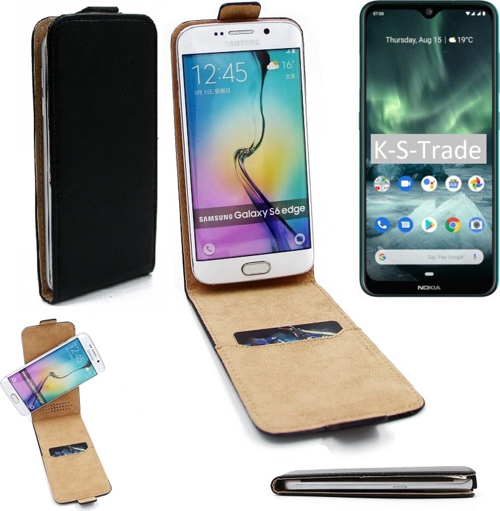 K-S-Trade Schutzhülle Handyhülle kompatibel mit Nokia 7.2 Flipstyle 360° Smartphone Tasche, schwarz, Case Flip cover