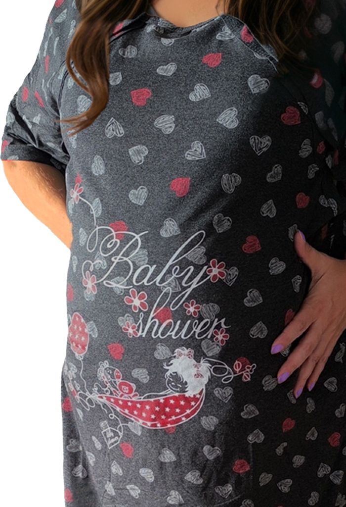 Neti Damen Stillnachthemd Aus 100% Baumwolle - Praktisches Stillnachthemd Mit Knopföffnung