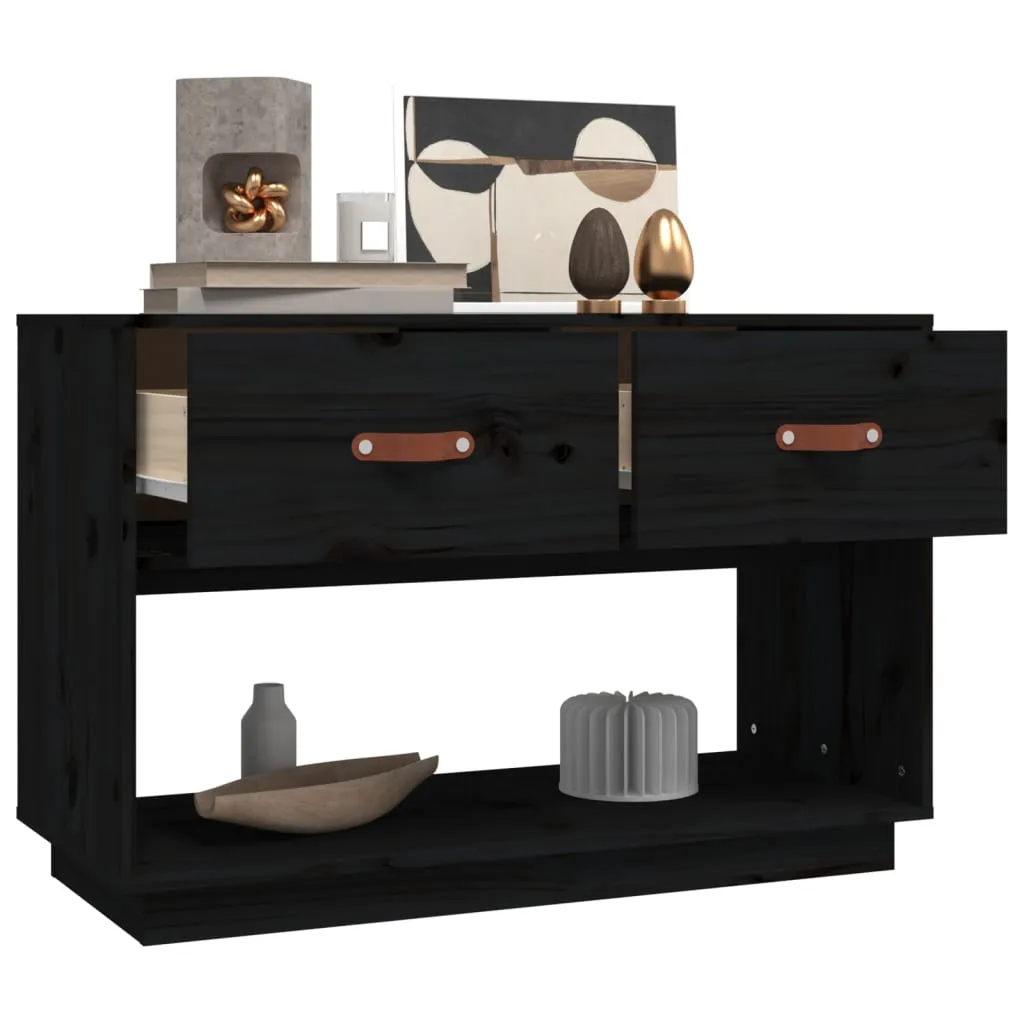 Mobile TV vidaXL Nero 90x40x60 cm in Legno Massello - Arredo Salotto - 6