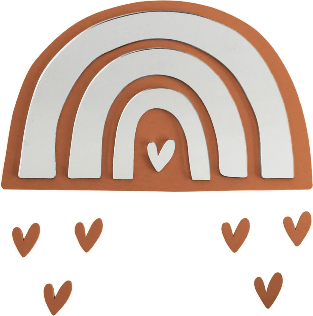 Specchio Montessori Infrangibile Arcobaleno 45x29 cm Terracotta
