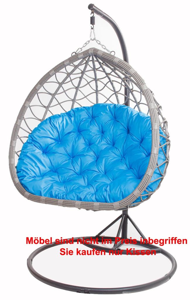 Hängesessel Kissen 110×100 cm – Bequemes Kissen für Hängesessel, Ei-Sessel und Gartenschaukel Blau