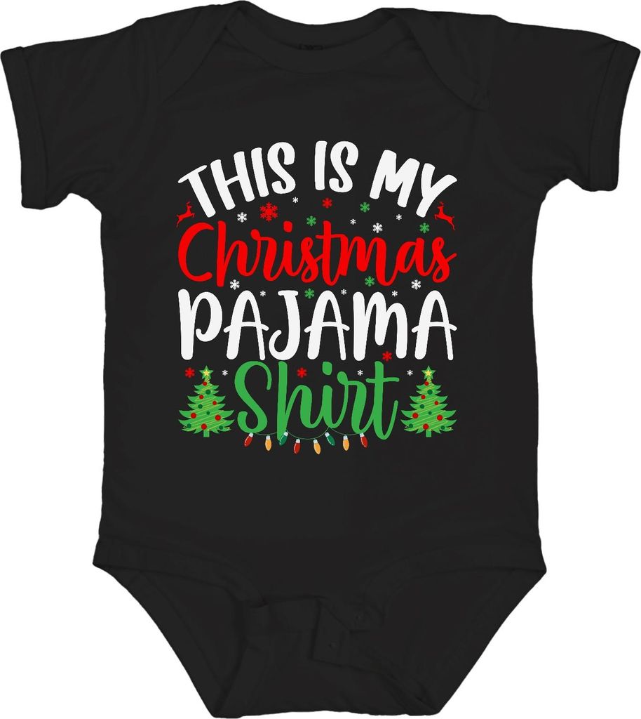 This is my Christmas Pajama Shirt Pyjama - Weihnachten Xmas Christmas Unisex Baby Body, Schwarz, 0/3
