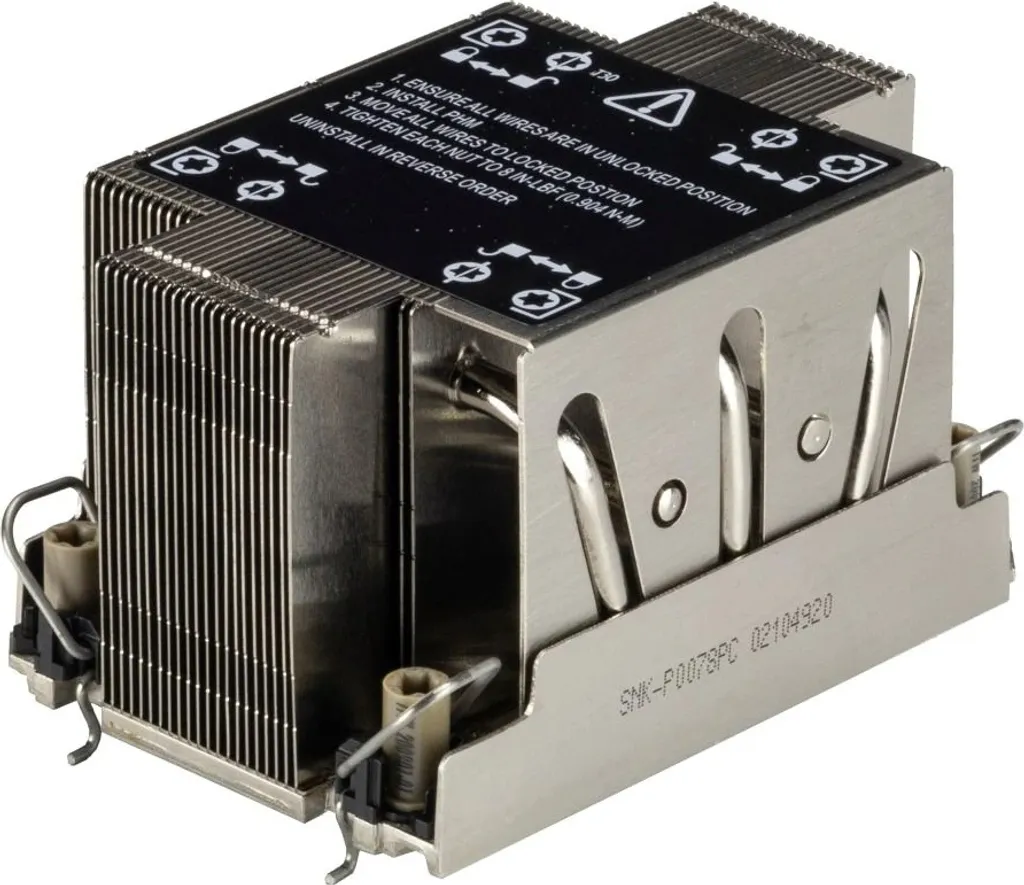 Radiateur de CPU Supermicro SNK-P0078PC Noir en Acier Inoxydable 1U