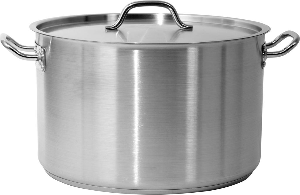 Niedriger Profi-Kochtopf mit Deckel 40x25 cm, 31,4 l, Edelstahl 21/0