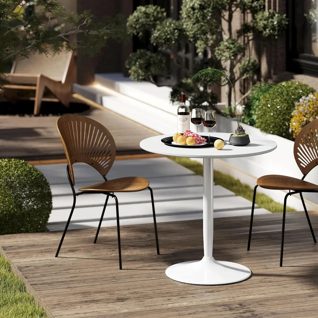 Table ronde 2 personnes blanche : la solution pour petits espaces - 10