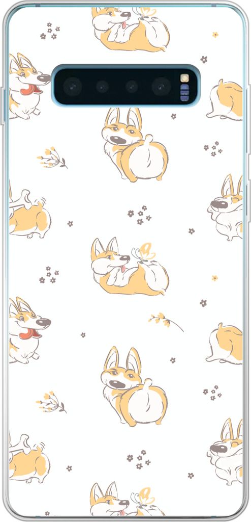 MuchoWow Handyhülle Schutzhülle Hülle für Telefoonhoesje Samsung Galaxy S10 Lite Muster - Corgi - Hund - Jungen - Mädchen - Kinder - Kind Si...