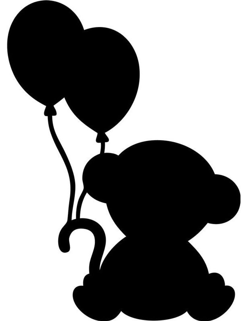 Kreidetafel-Aufkleber – abwischbare Wandaufkleber – Teddybär mit Luftballons – 110 x 80 cm