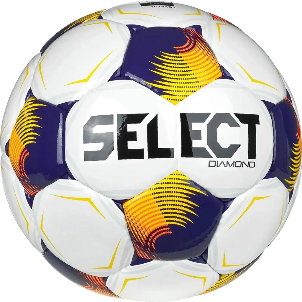 Ballon de foot pour club Select Diamond V26 Taille 5 Blanc et Mauve